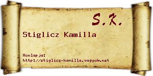 Stiglicz Kamilla névjegykártya